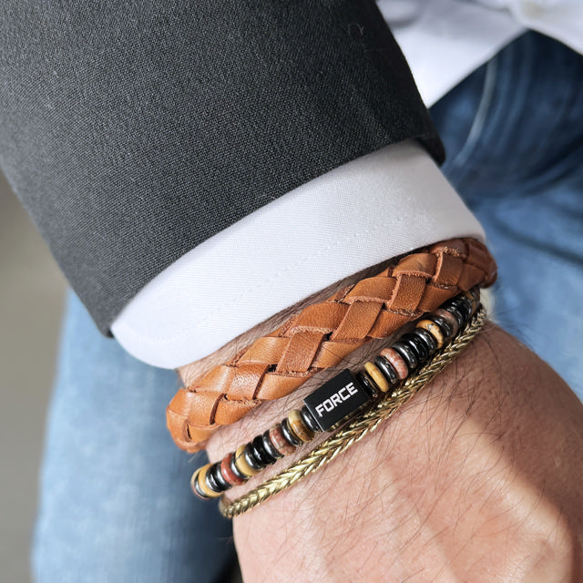 Force armbånd multi beads 19 cm