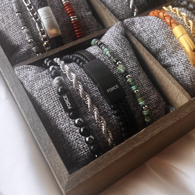 *Force armbånd cordel 5 mm. stål 19+3 cm