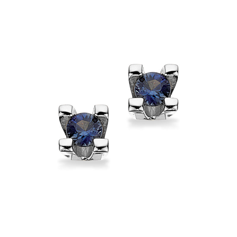 Earsticks sapphire 585 white