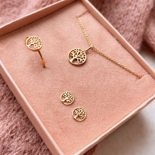 *Øreringe Livets Træ 8 kt.