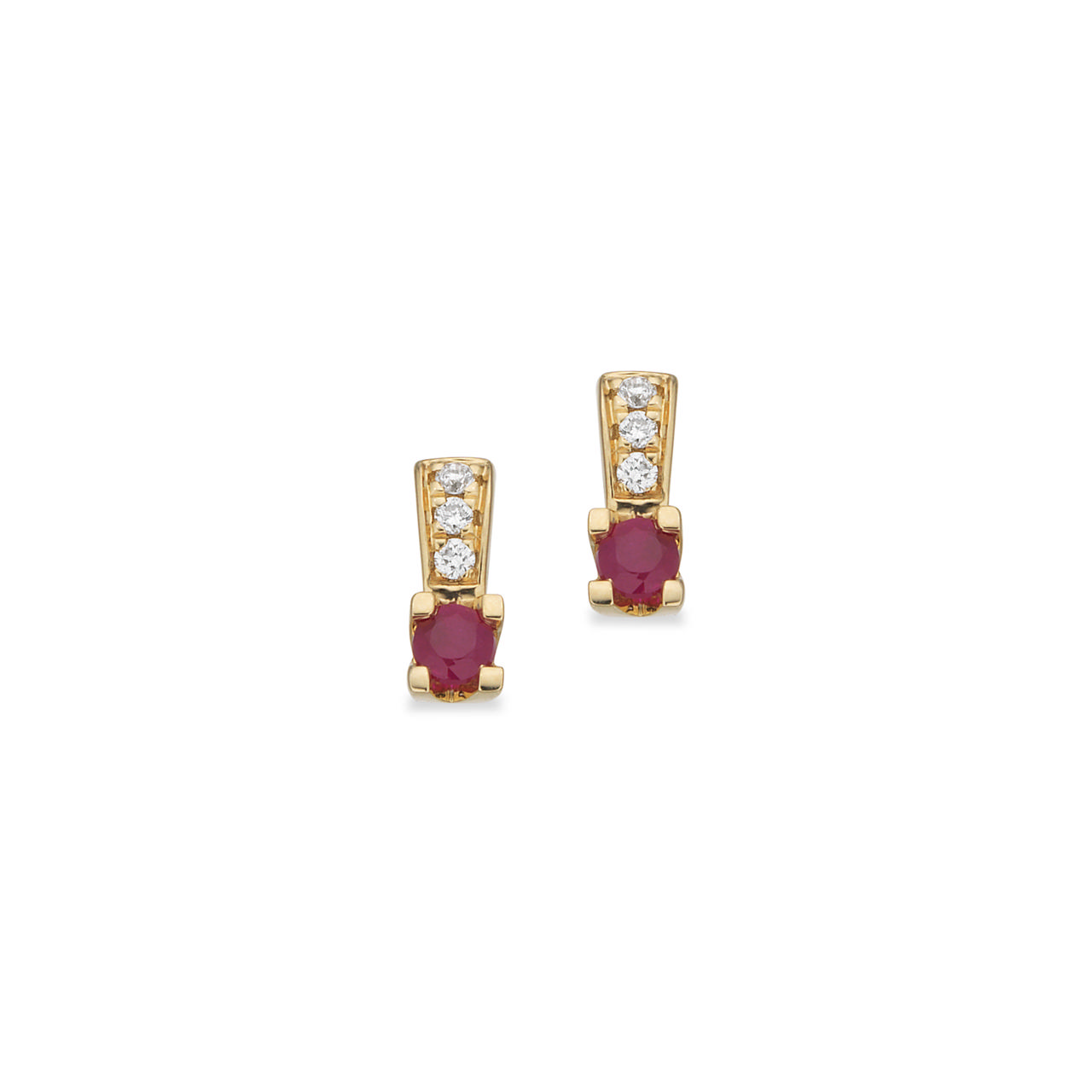 Earring ruby+0,03 H-W/SI 585 yell.