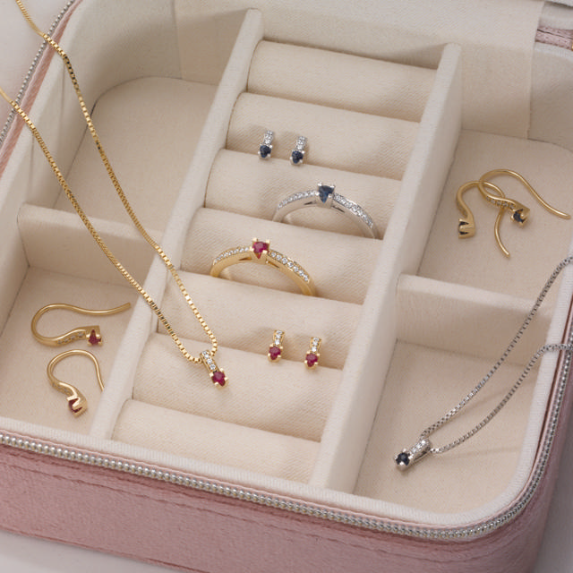Earring ruby+0,03 H-W/SI 585 yell.