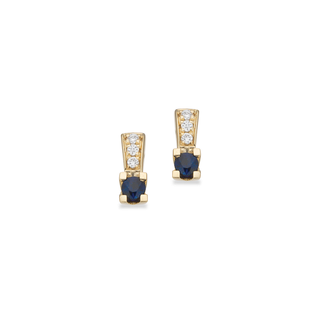 Earring sapphire+0,03 H-W/SI 585 yell.