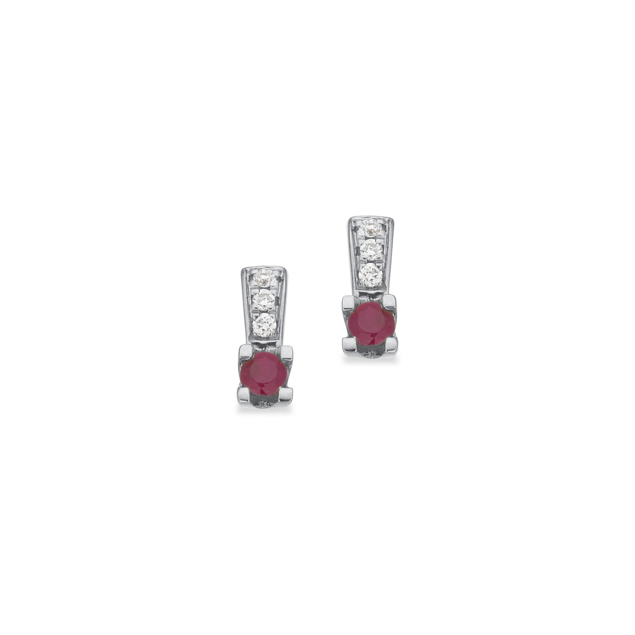 Earring ruby+0,03 H-W/SI 585 white