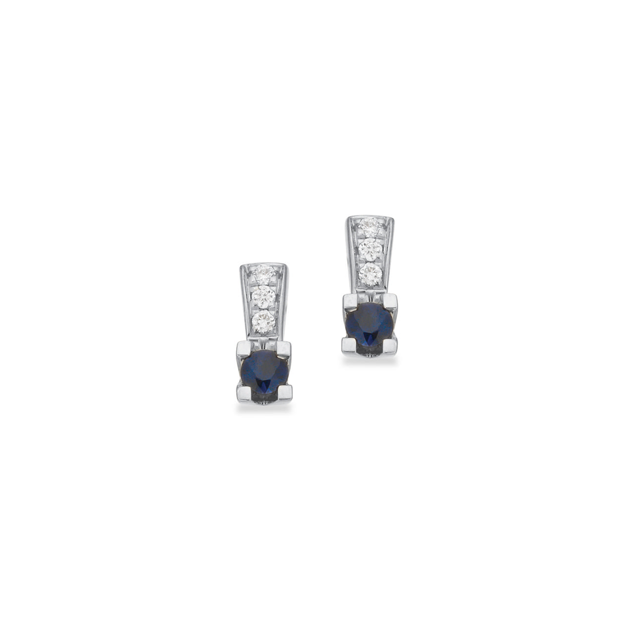 Earring sapphire+0,03 H-W/SI 585 white