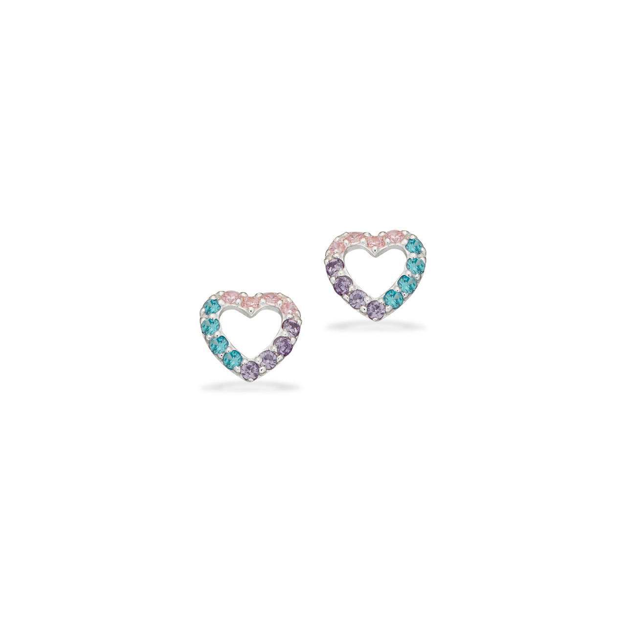 Earsticks heart multicolor zir. 925