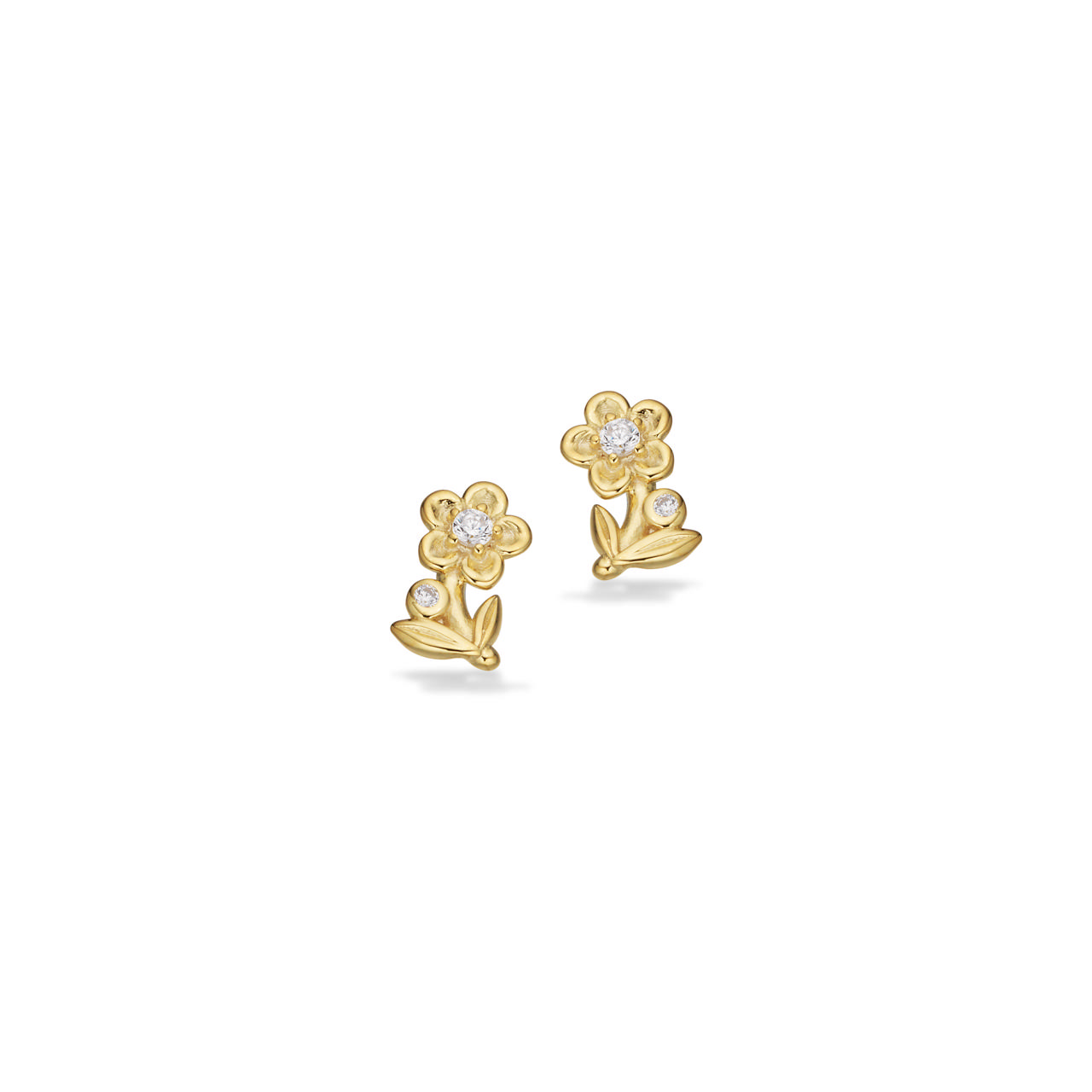 Earsticks flower zir. 925 goldplated