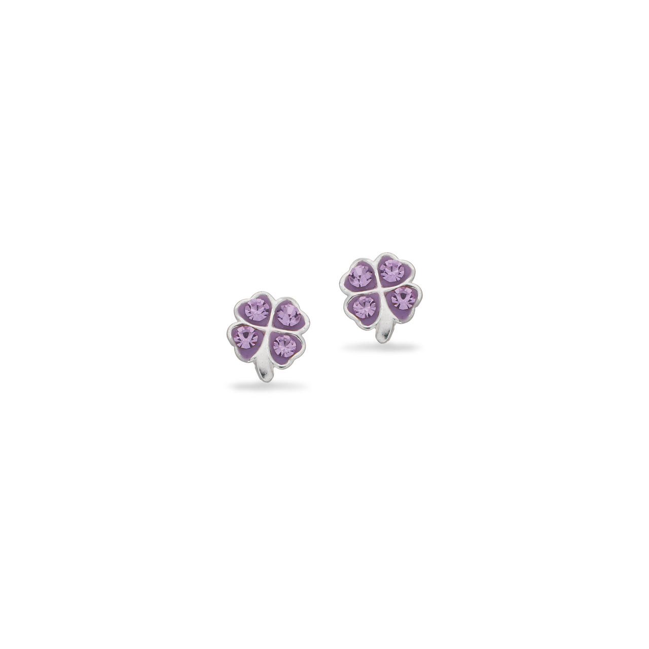 Earsticks clover purple zir. 925