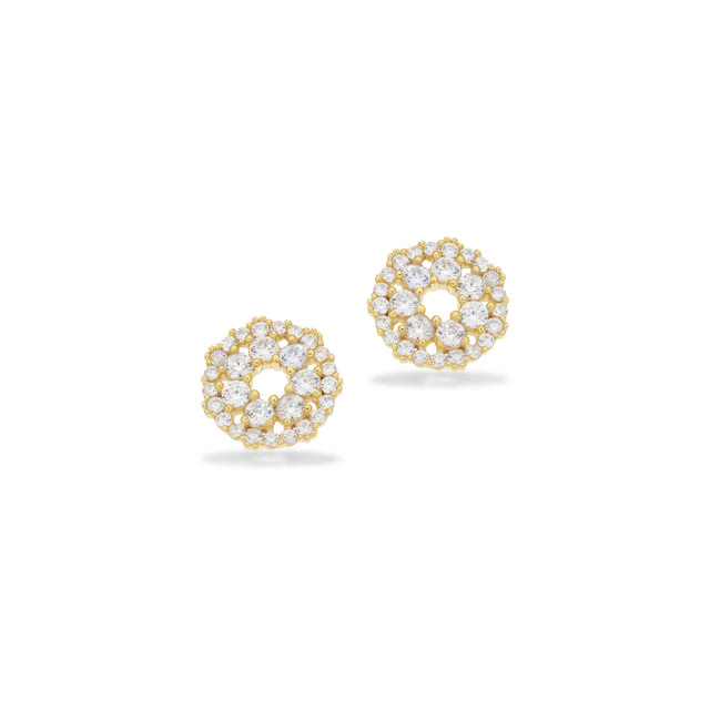 Earsticks circle zir. 925 goldplated