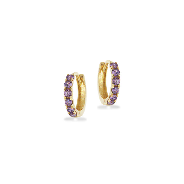 Hoops purple zir. 925 goldplated