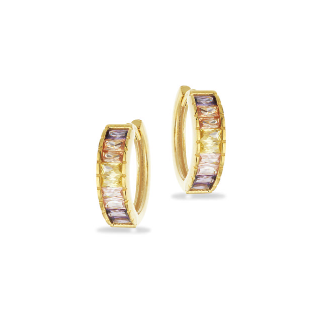 Hoops multicolor zir. 925 goldplated