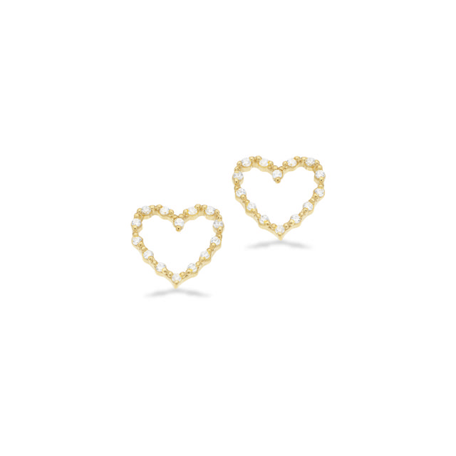 Earsticks heart zir. 925 goldplated