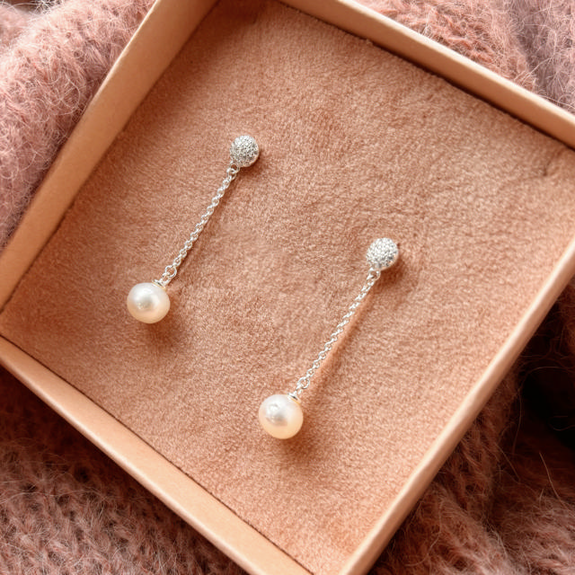 *Ørehængere fkp./cubic zir. sølv rh. 