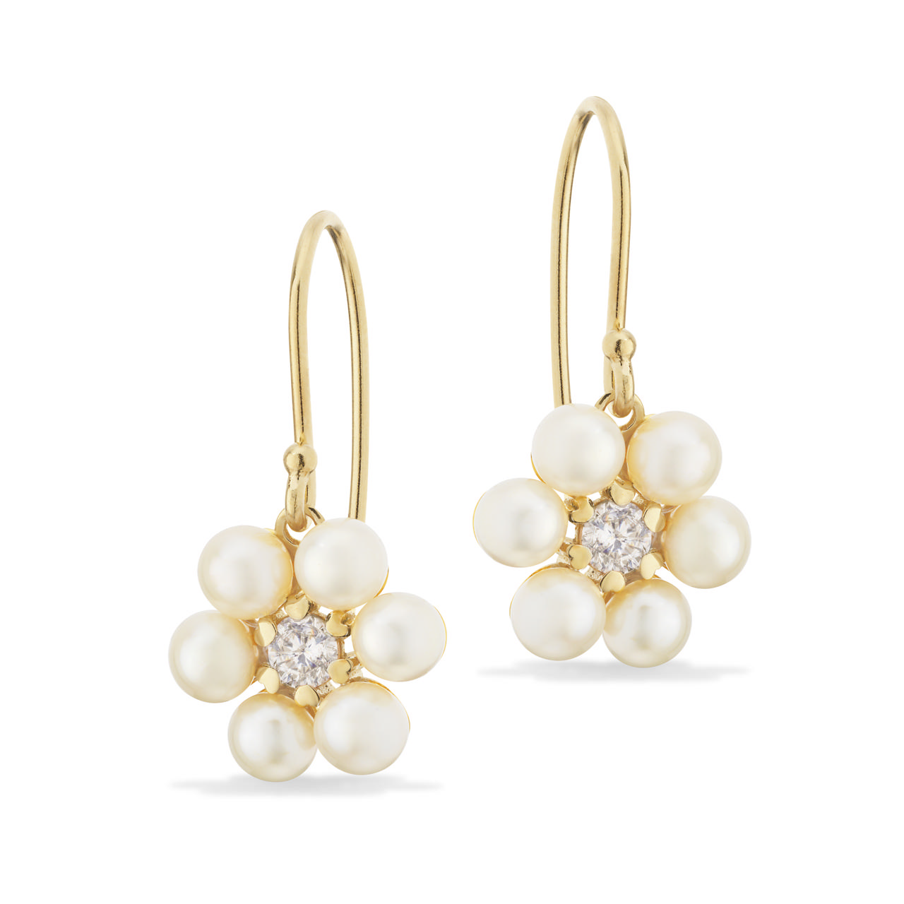 Earhanger fwp./pink zir. 925 goldplated