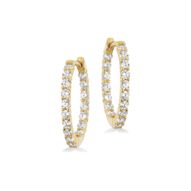 *SoHo clip-creoler 20 mm. cubic zir. sølv fg. 