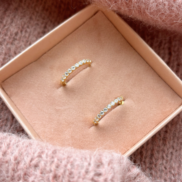 *SoHo clip-creoler 20 mm. cubic zir. sølv fg. 