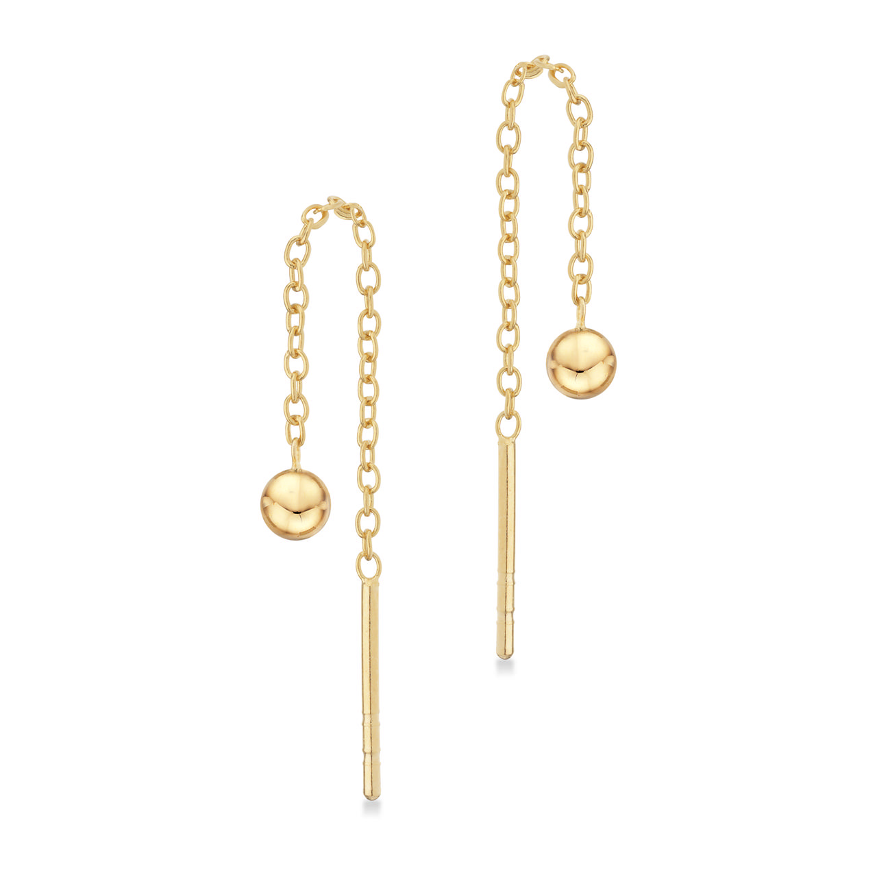 *Ørekæder m. kugler sølv fg.