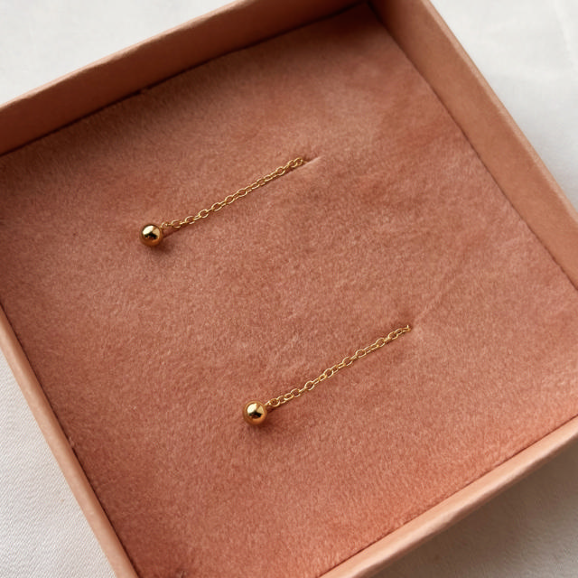 *Ørekæder m. kugler sølv fg.