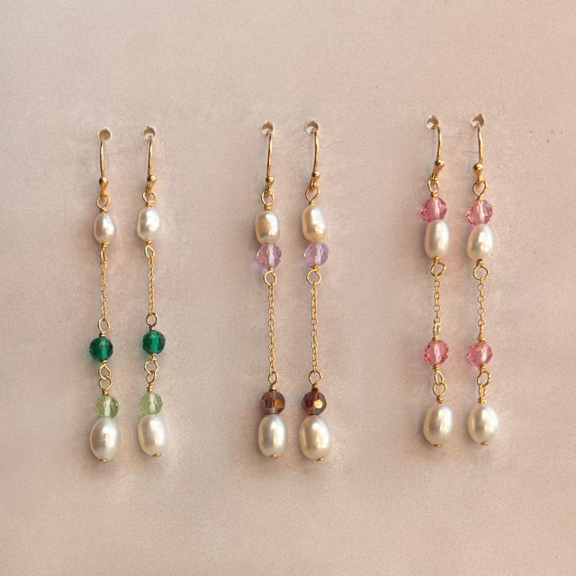 Ørebøjler grønne sten/fkp. sølv fg.