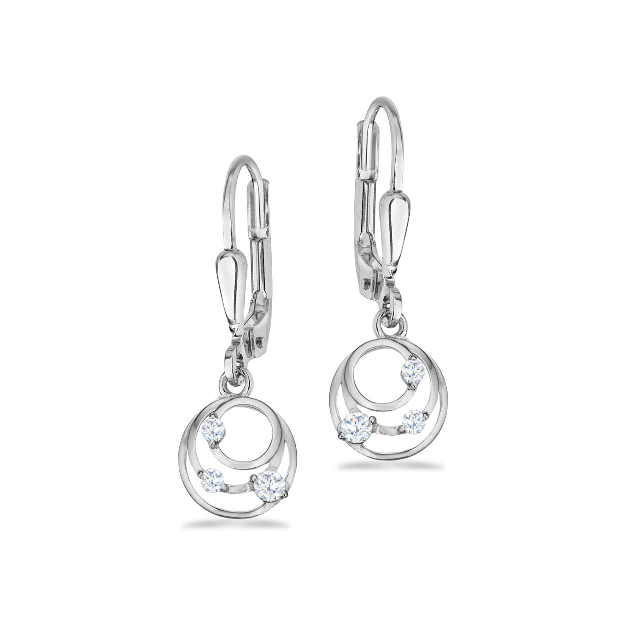 Ørebøjler cubic zir. sølv rh. 