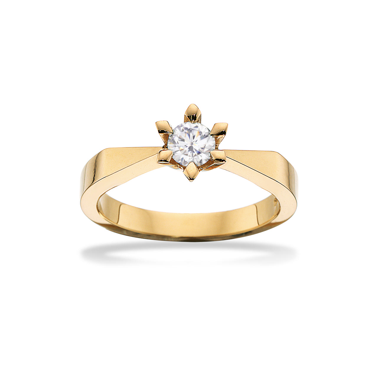 *Victoria ring 14 kt. rd 0,40 G-TW/SI