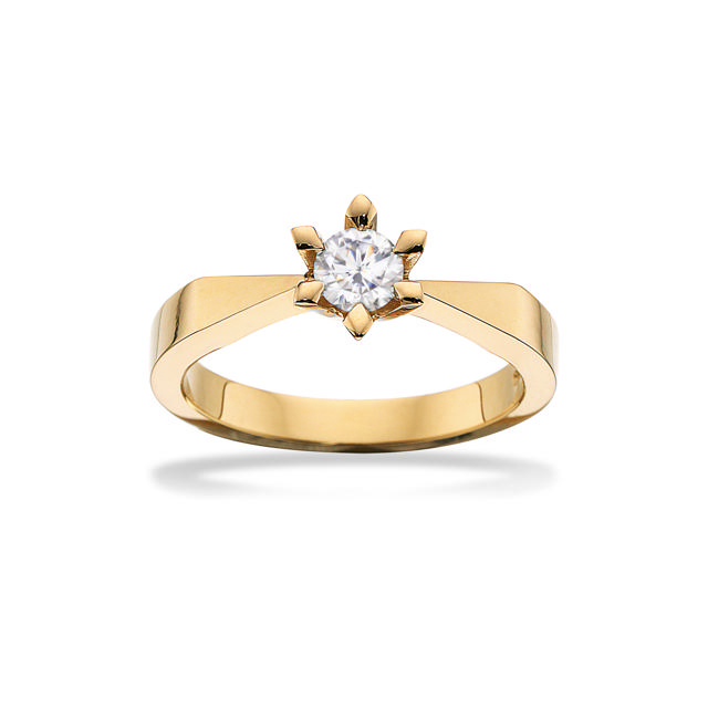 *Victoria ring 14 kt. rd 0,40 G-TW/SI