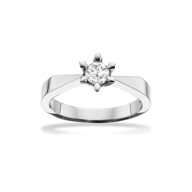 *Victoria ring 14 kt. hv 0,40 G-TW/SI