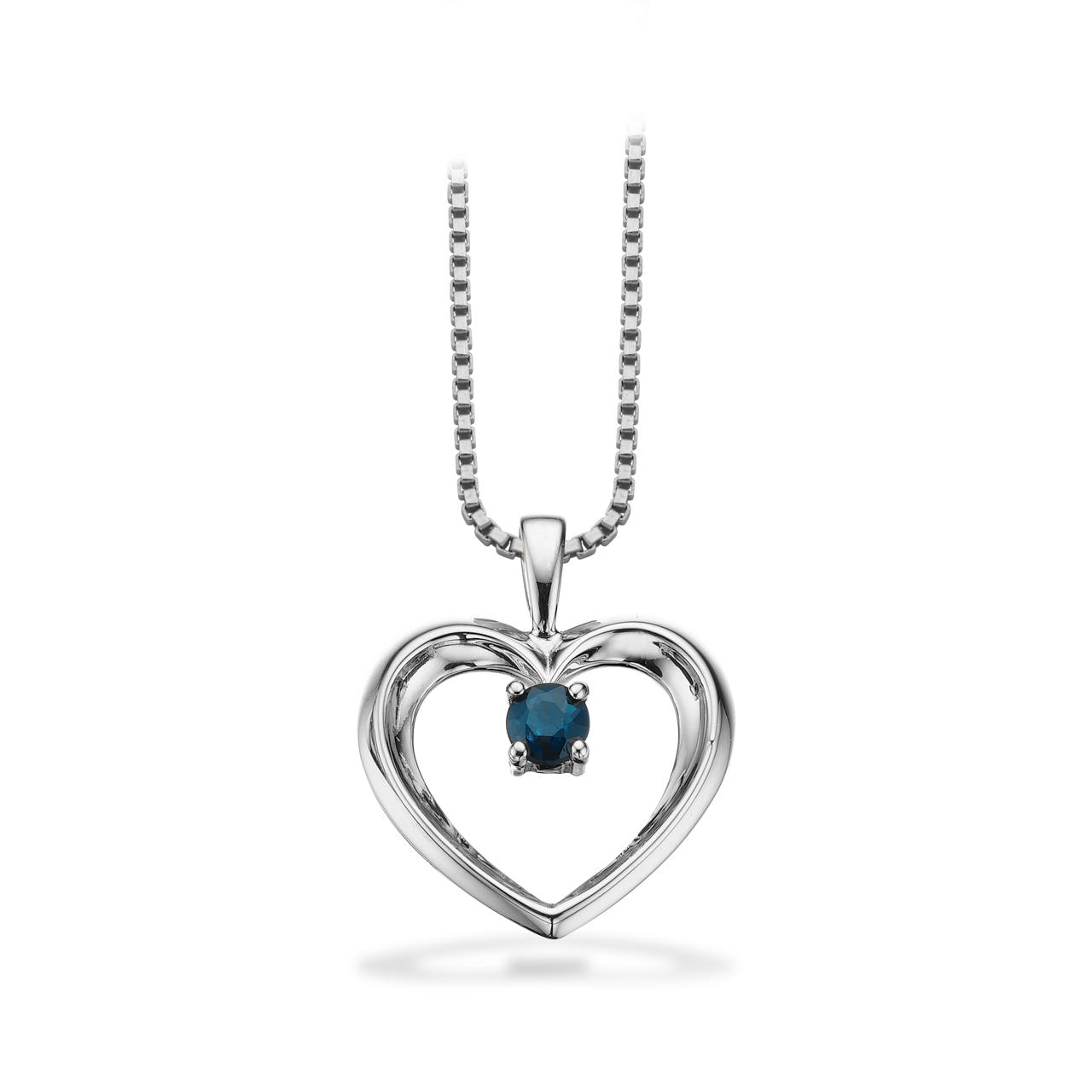 Pendant heart sapphire 585 white