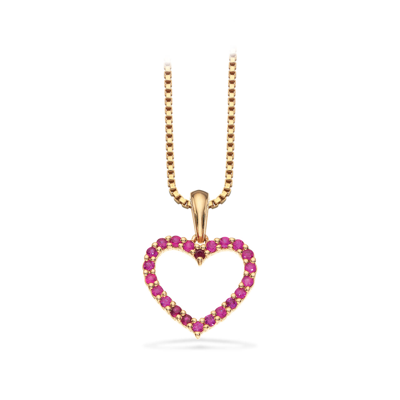 Pendant heart 0,18 ruby 585 yell.