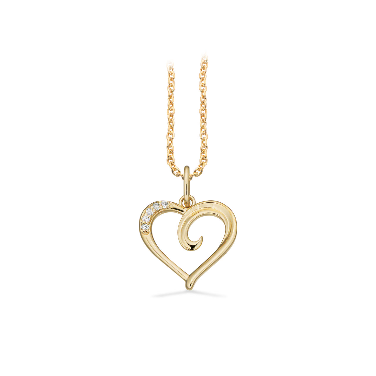 Pendant heart 0,025 H-W/SI 333 yell.