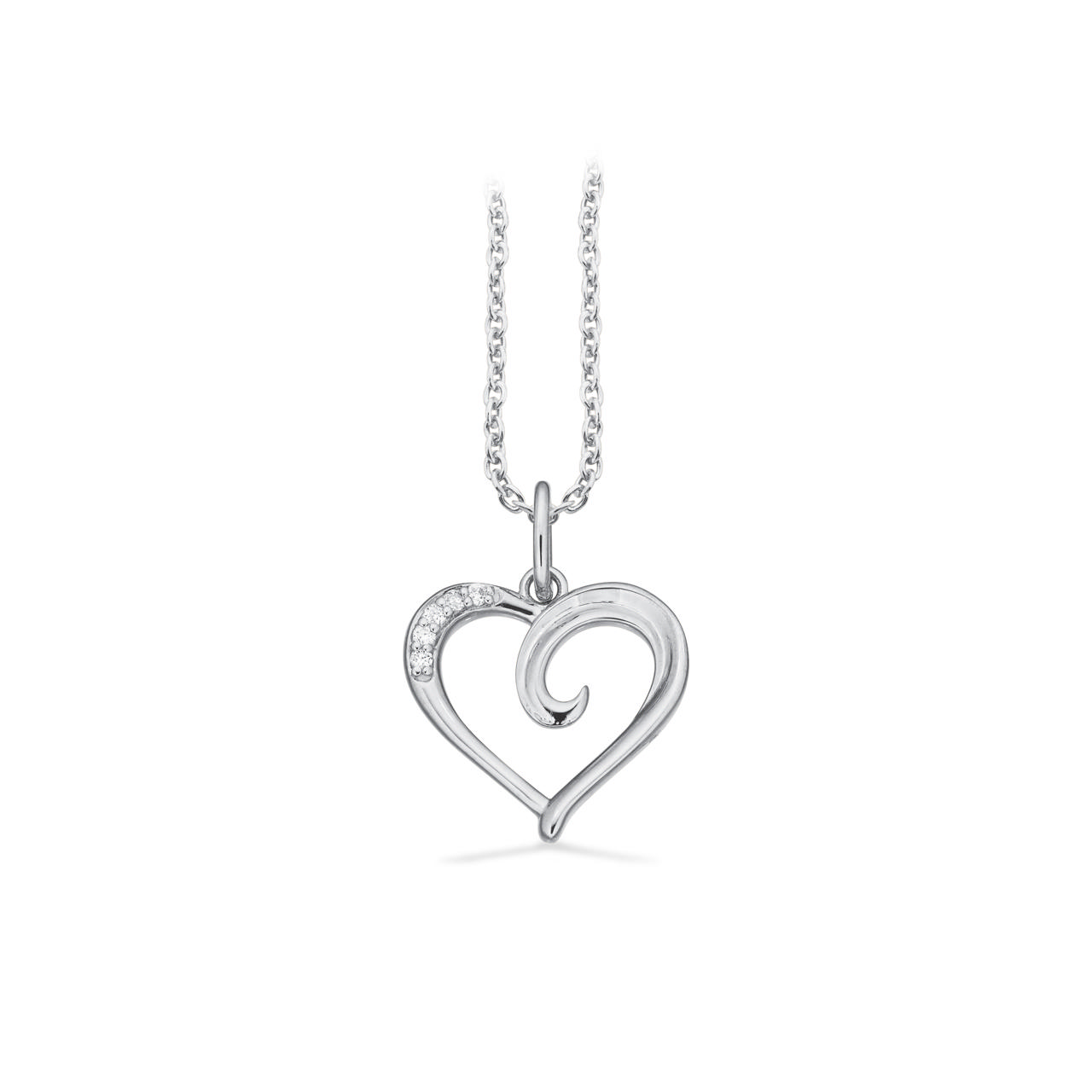 Pendant heart 0,025 H-W/SI 333 white