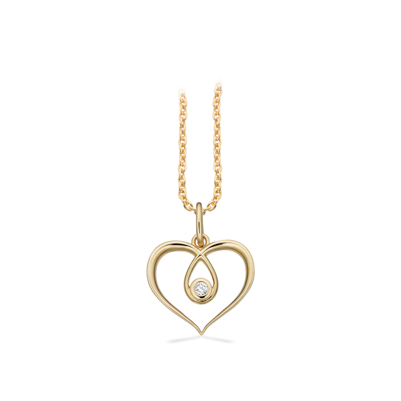 Pendant heart 0,02 H-W/SI 333 yell.