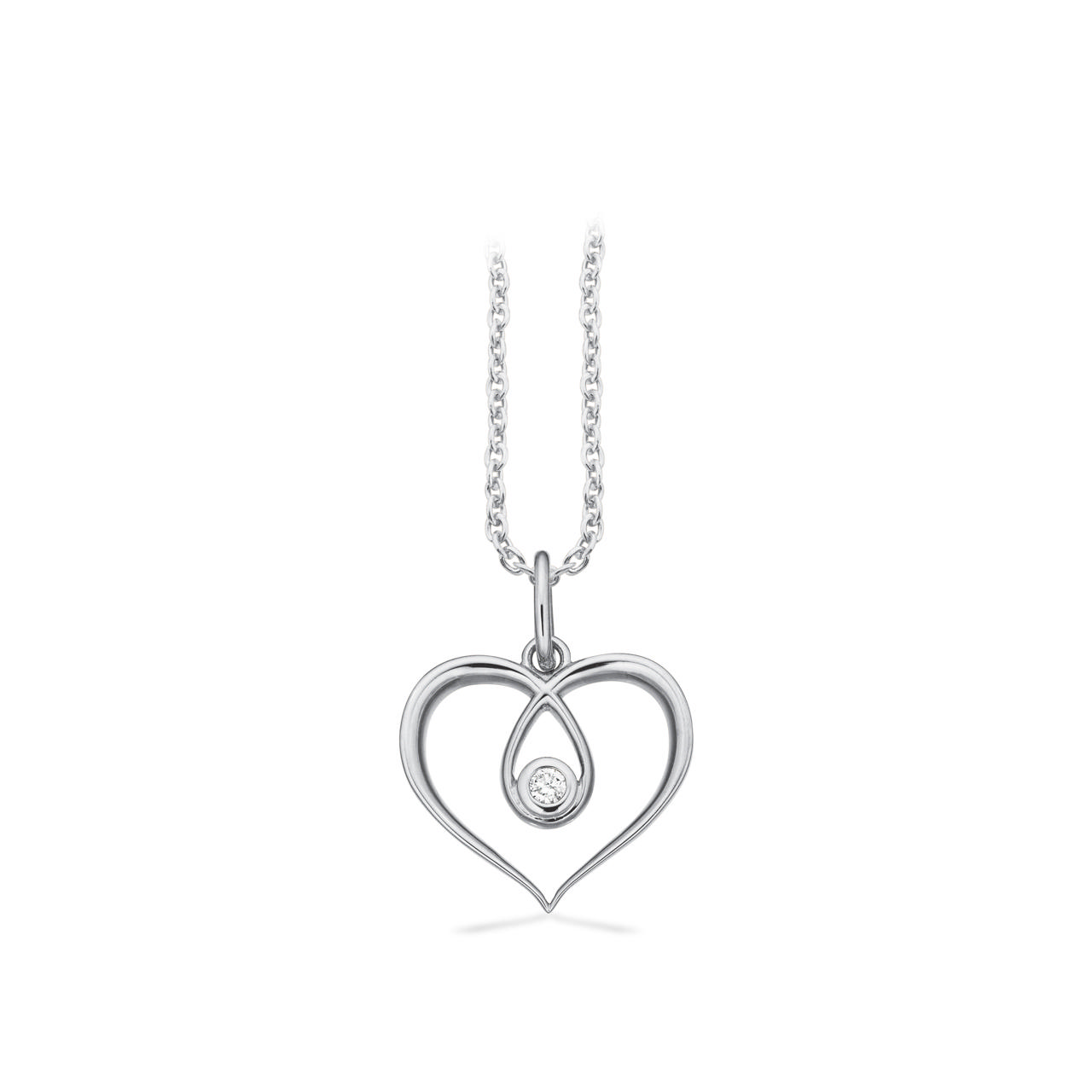 Pendant heart 0,02 H-W/SI 333 white