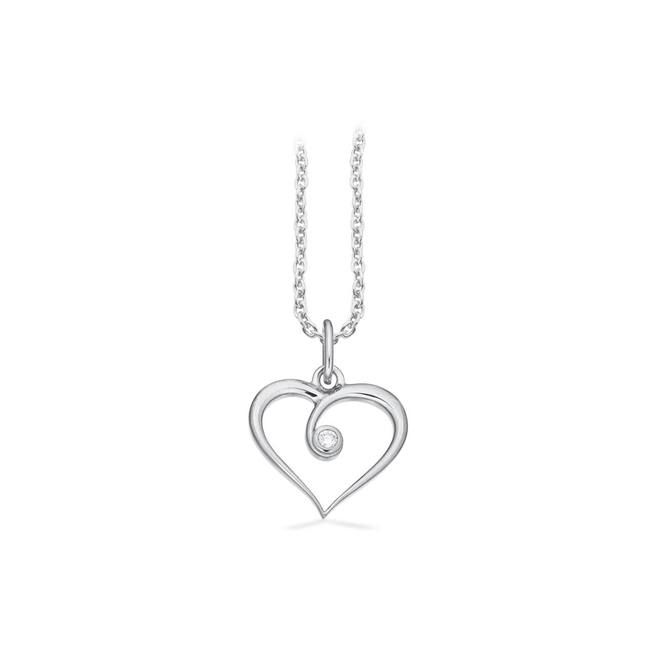 Pendant heart 0,02 H-W/SI 333 white