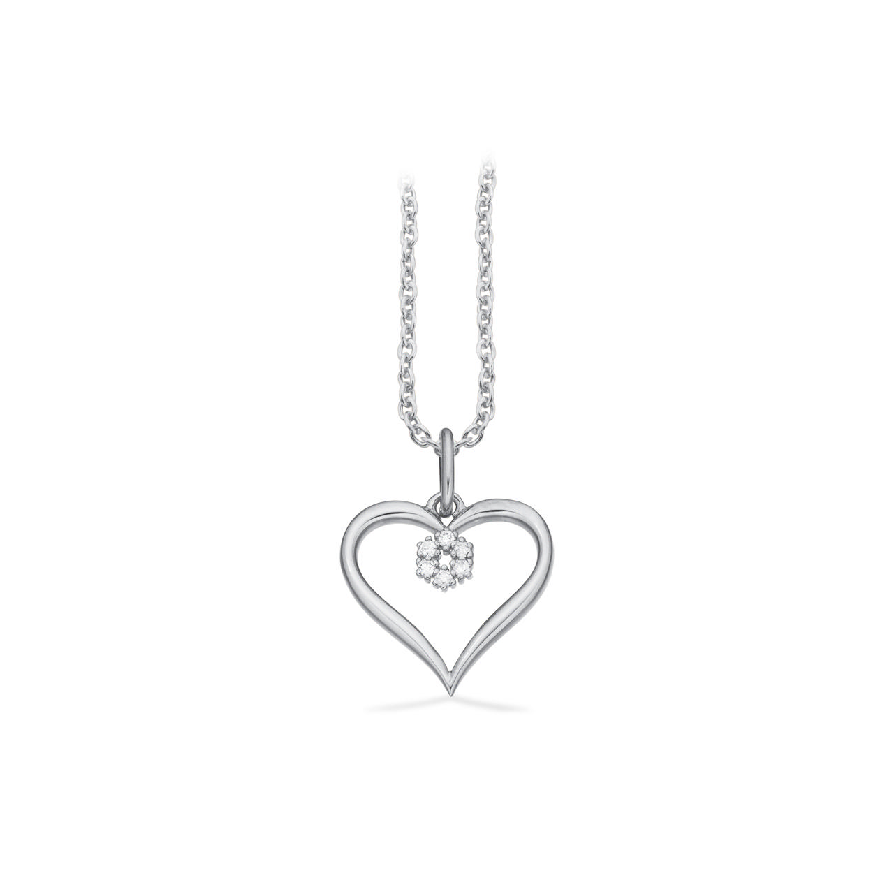 Pendant heart 0,03 H-W/SI 333 white