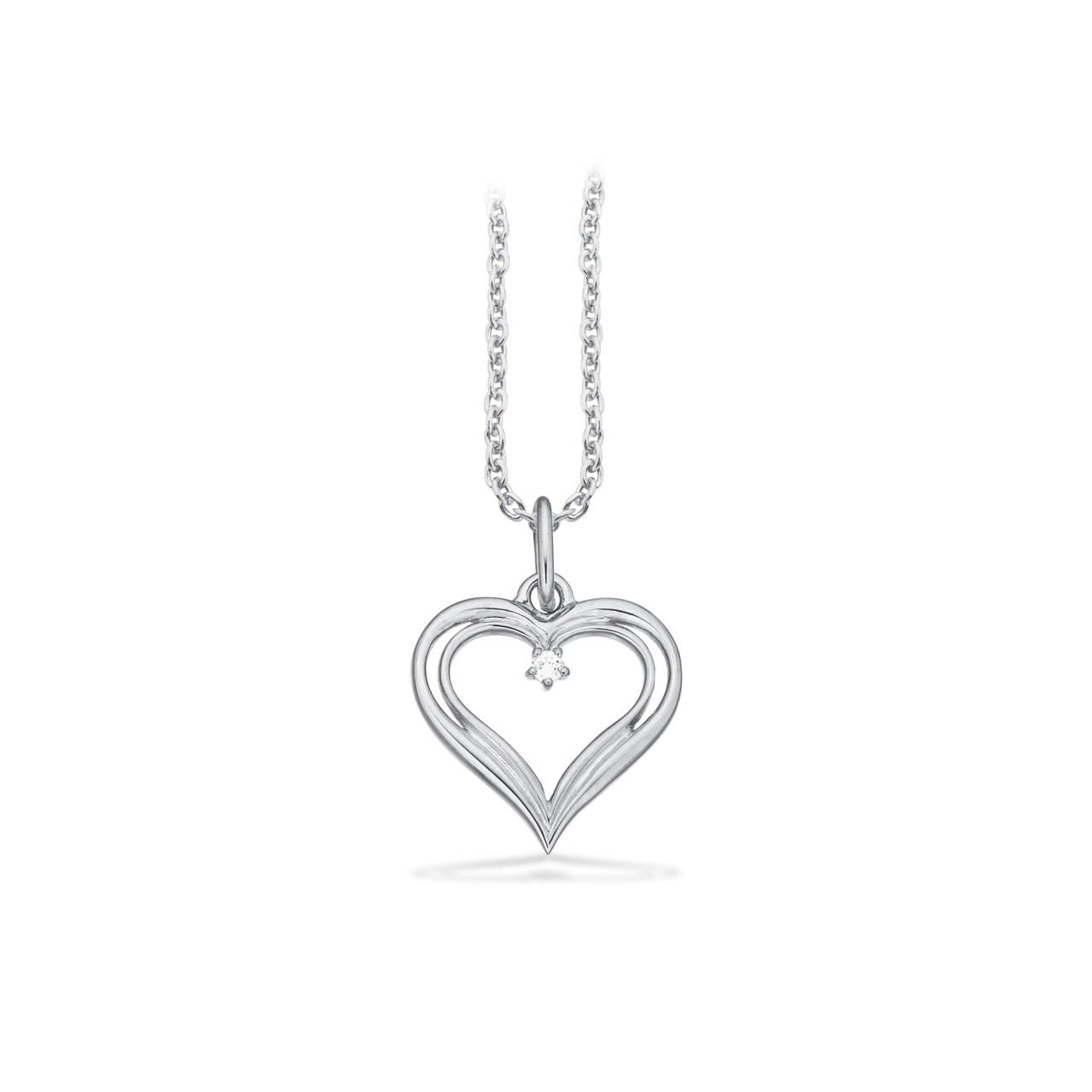 Pendant heart 0,015 H-W/SI 333 white