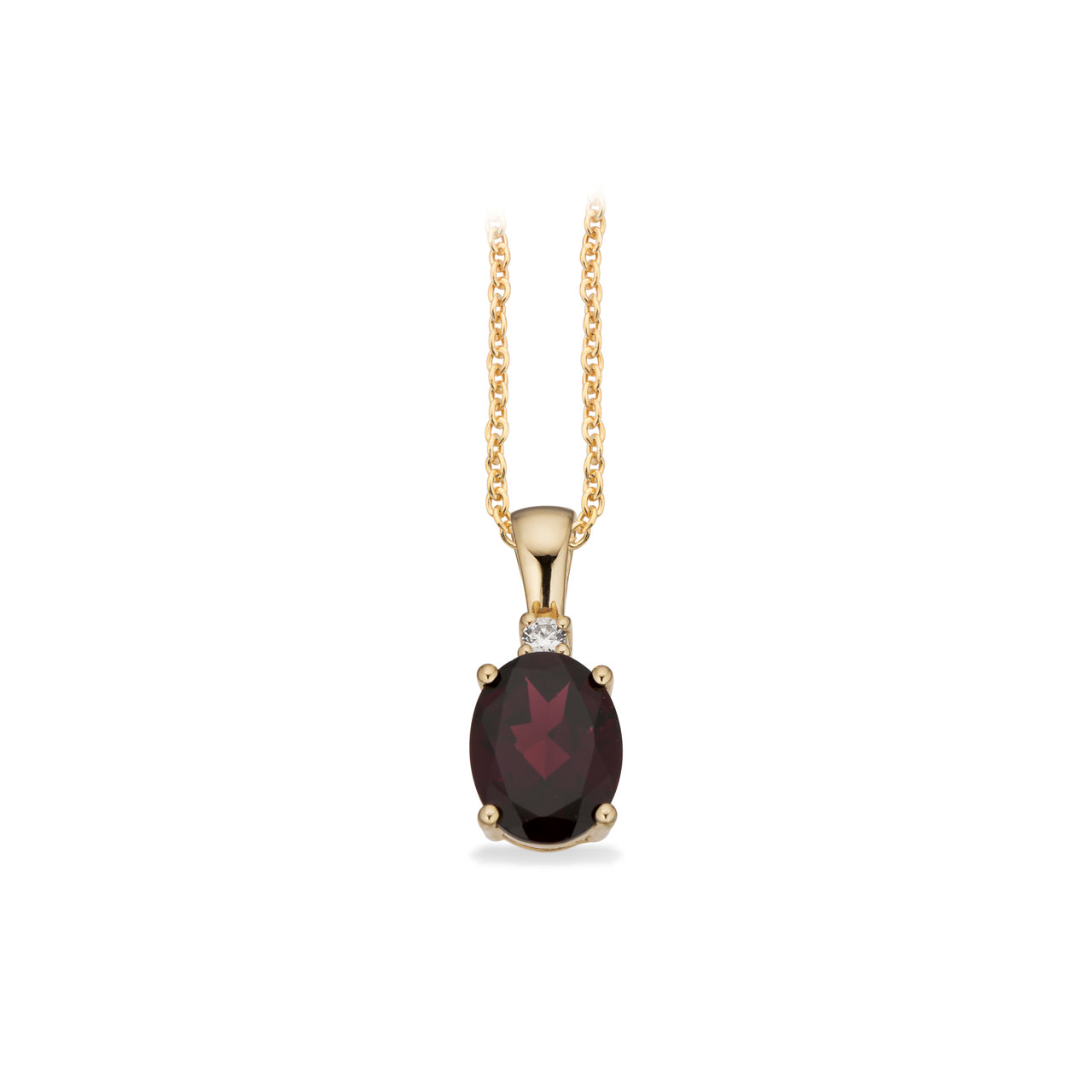 Pendant rhodolite / zir. 333 yell.