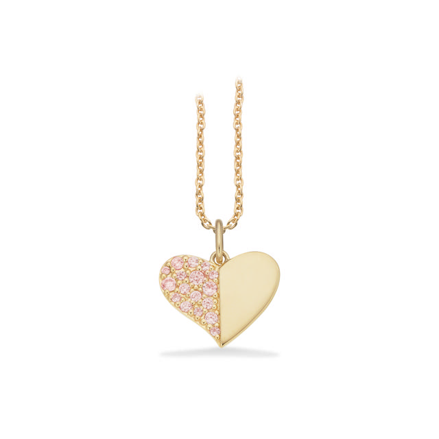 Pendant heart light pink zir. 333 yell.