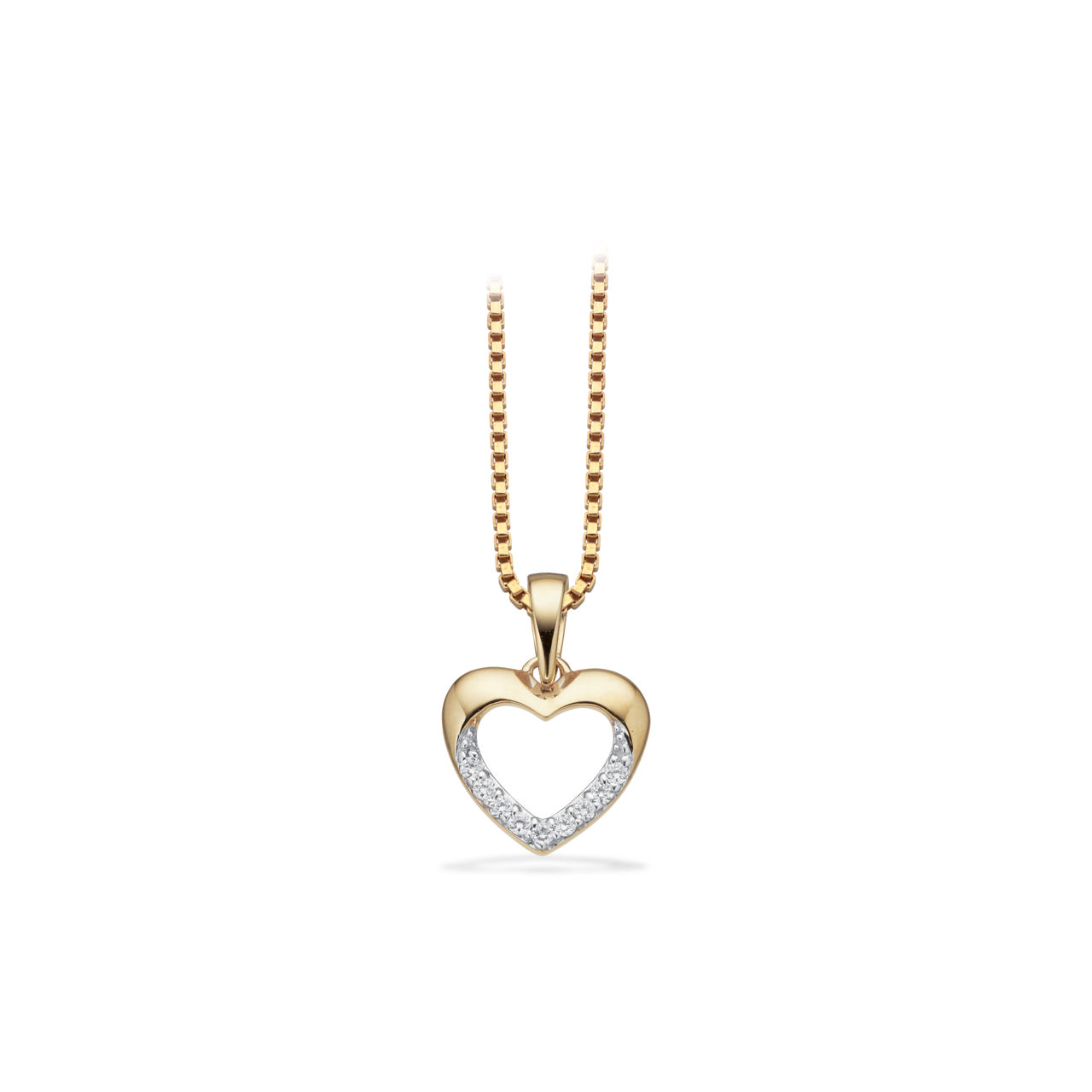 Pendant heart 0,04 H-W/SI 585 yell.