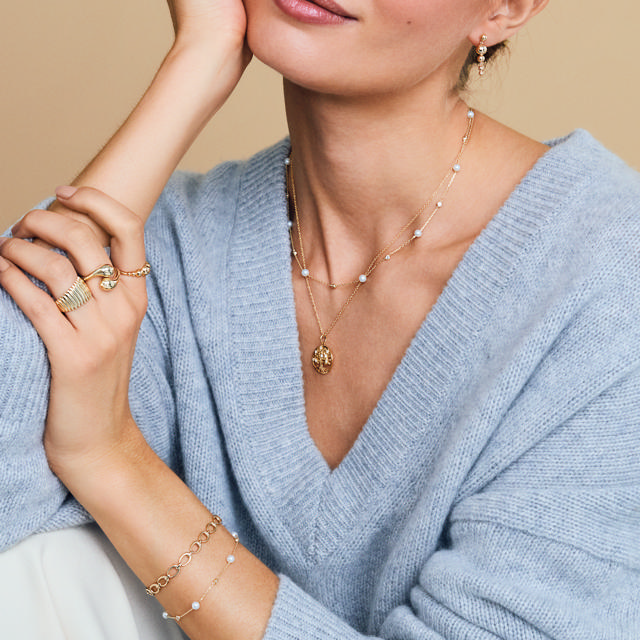 *Vedhæng Livets Træ cubic zir. 8 kt. m. sølvkæde