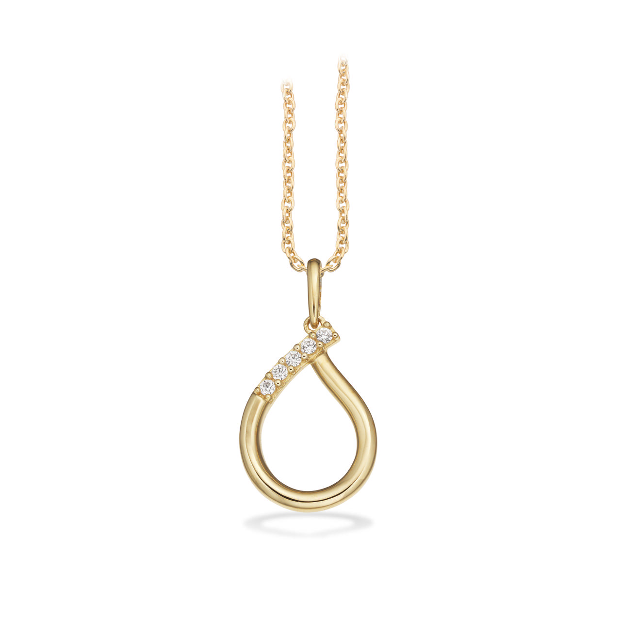 *Vedhæng cubic zir 8 kt m.sølvkæde