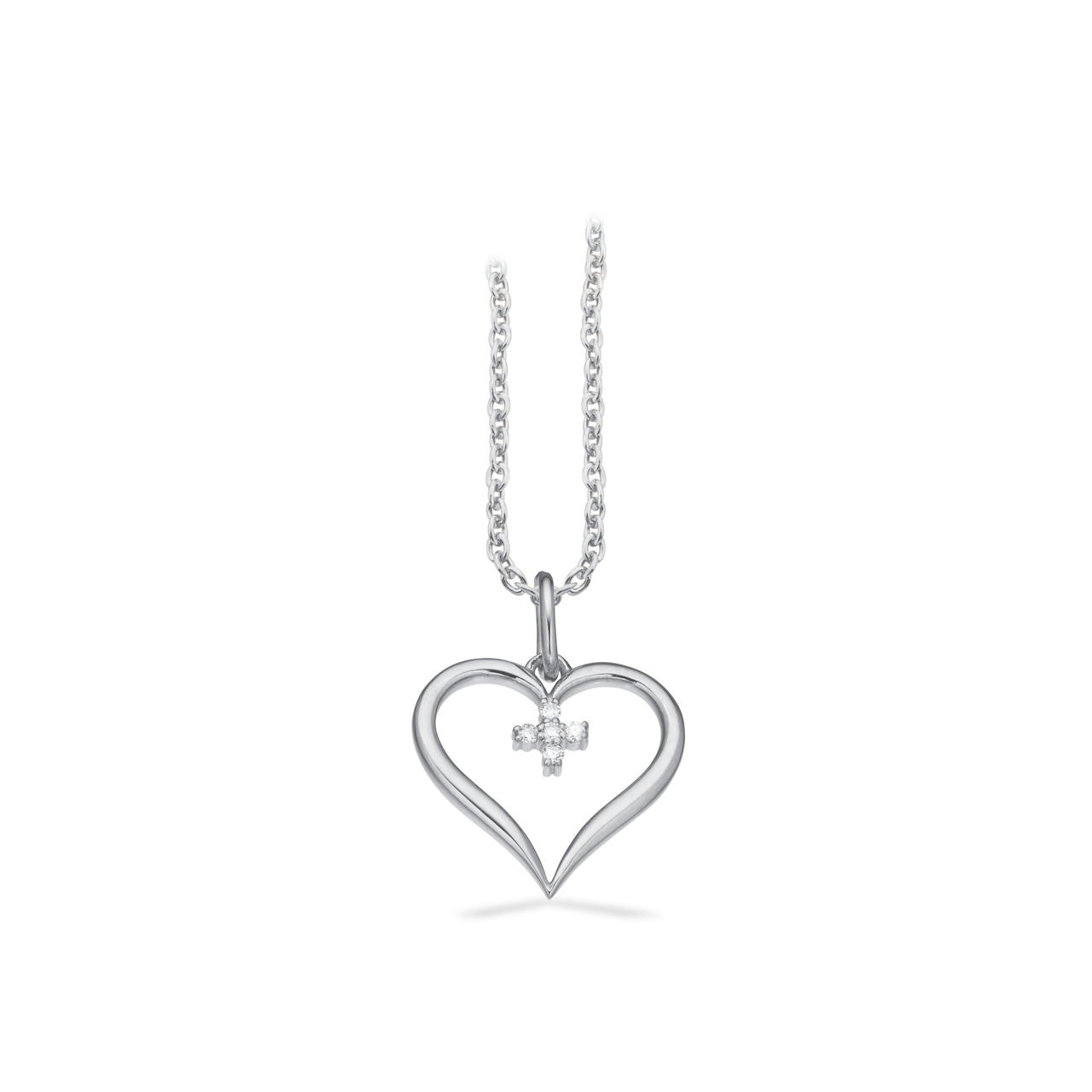 Pendant heart 0,025 333 white