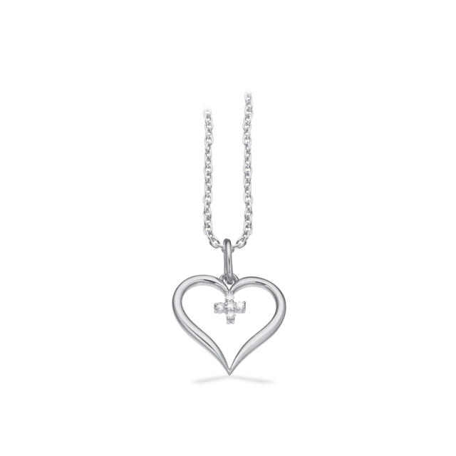 Pendant heart 0,025 333 white