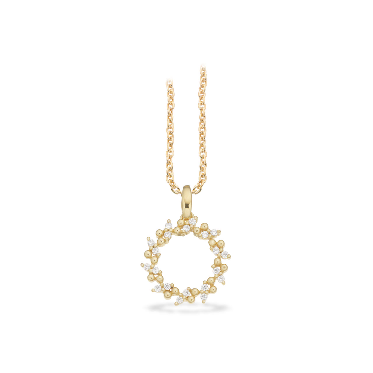 *Vedhæng cubic zir. 8 kt. m. sølvkæde