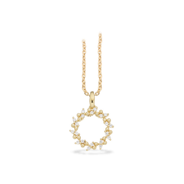 *Vedhæng cubic zir. 8 kt. m. sølvkæde