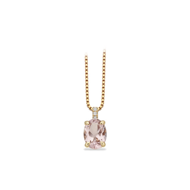 Pendant 0,01 H-W/SI Morganite 585 yell.