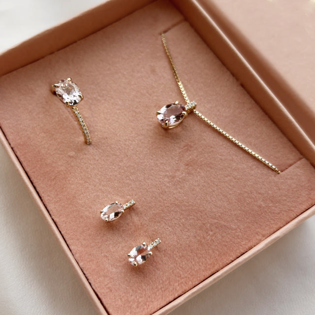 Pendant 0,01 H-W/SI Morganite 585 yell.