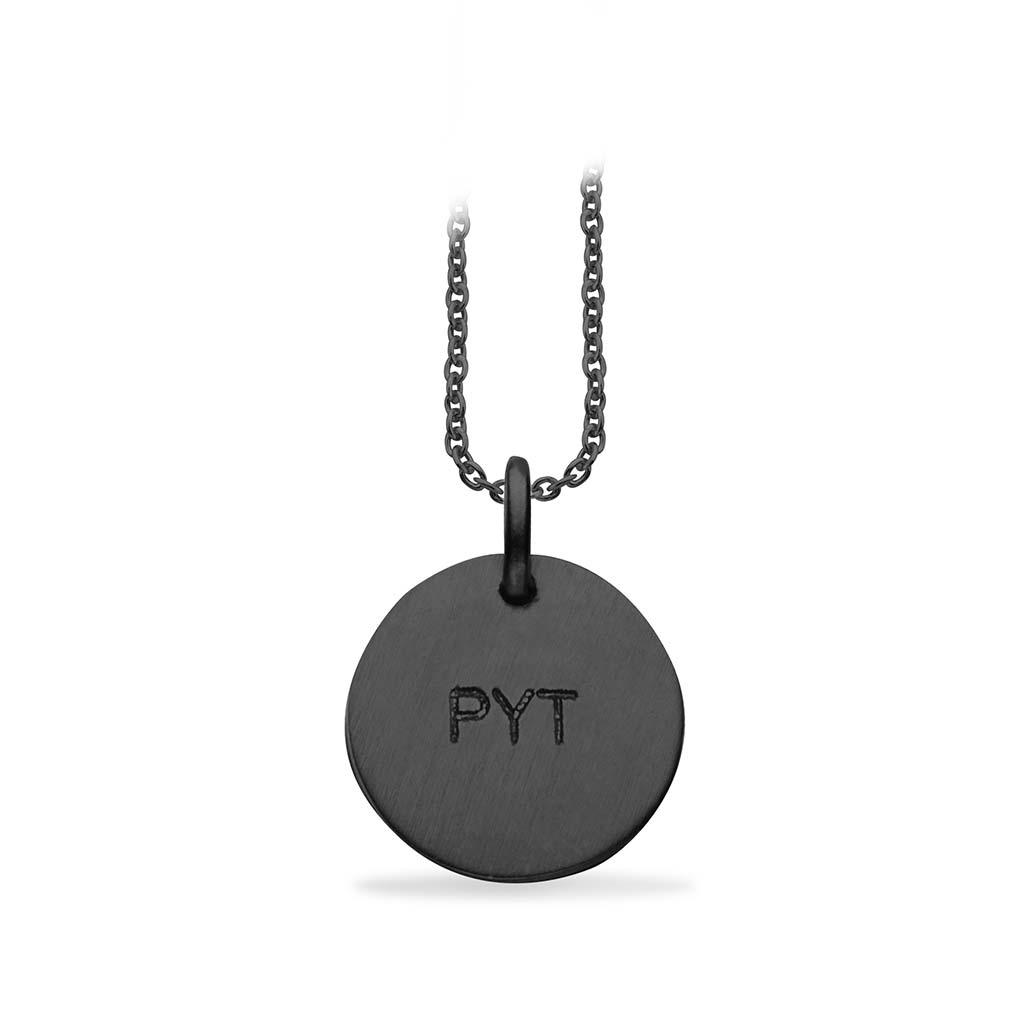 #TagMe rund PYT grav.13mm sølv so.rho. m/kæde