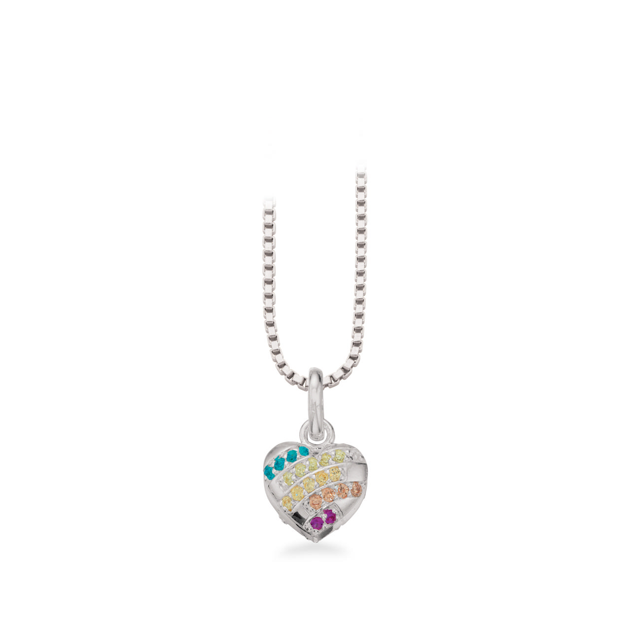 Pendant heart rainbow 925