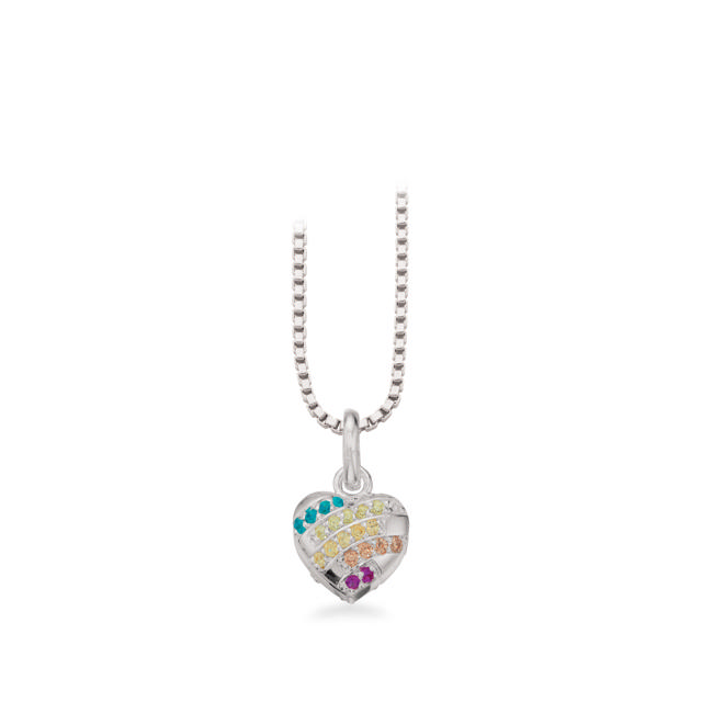 Pendant heart rainbow 925